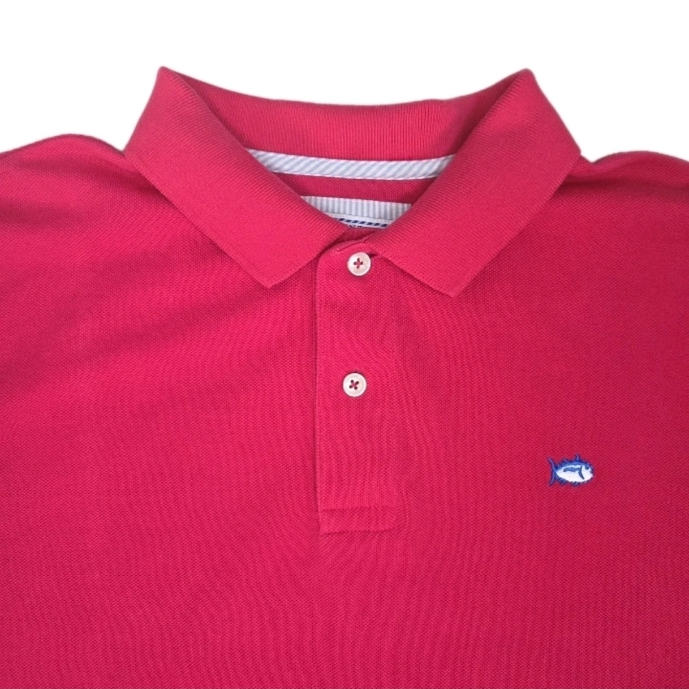 Southern Tide Mens The Skipjack Polo Shirt Size L Raspberry Pink/Logo
